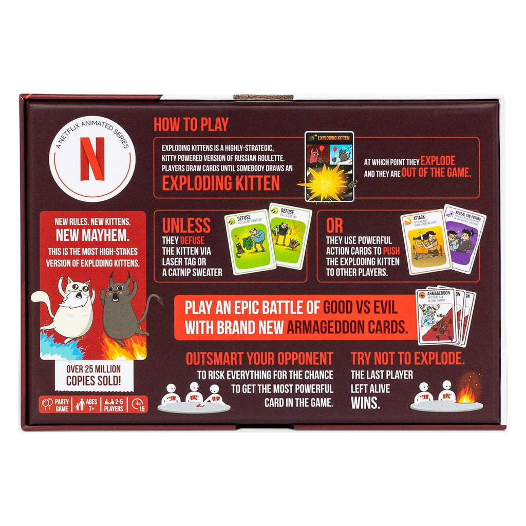Exploding Kittens: Good vs. Evil Card Game, 15 minutes, Ages 7 and up, 2-5 Players