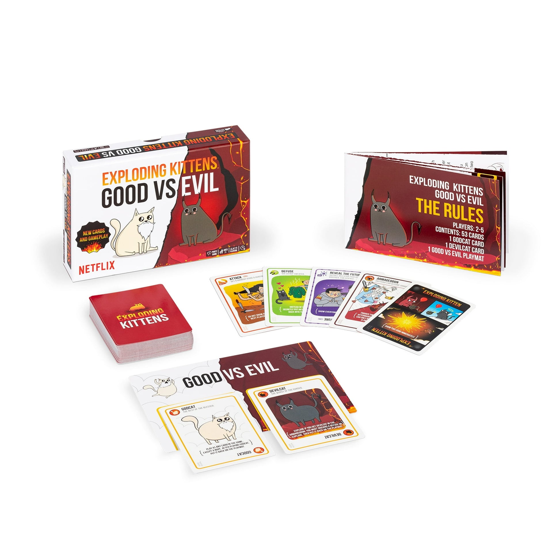 Exploding Kittens: Good vs. Evil Card Game, 15 minutes, Ages 7 and up, 2-5 Players