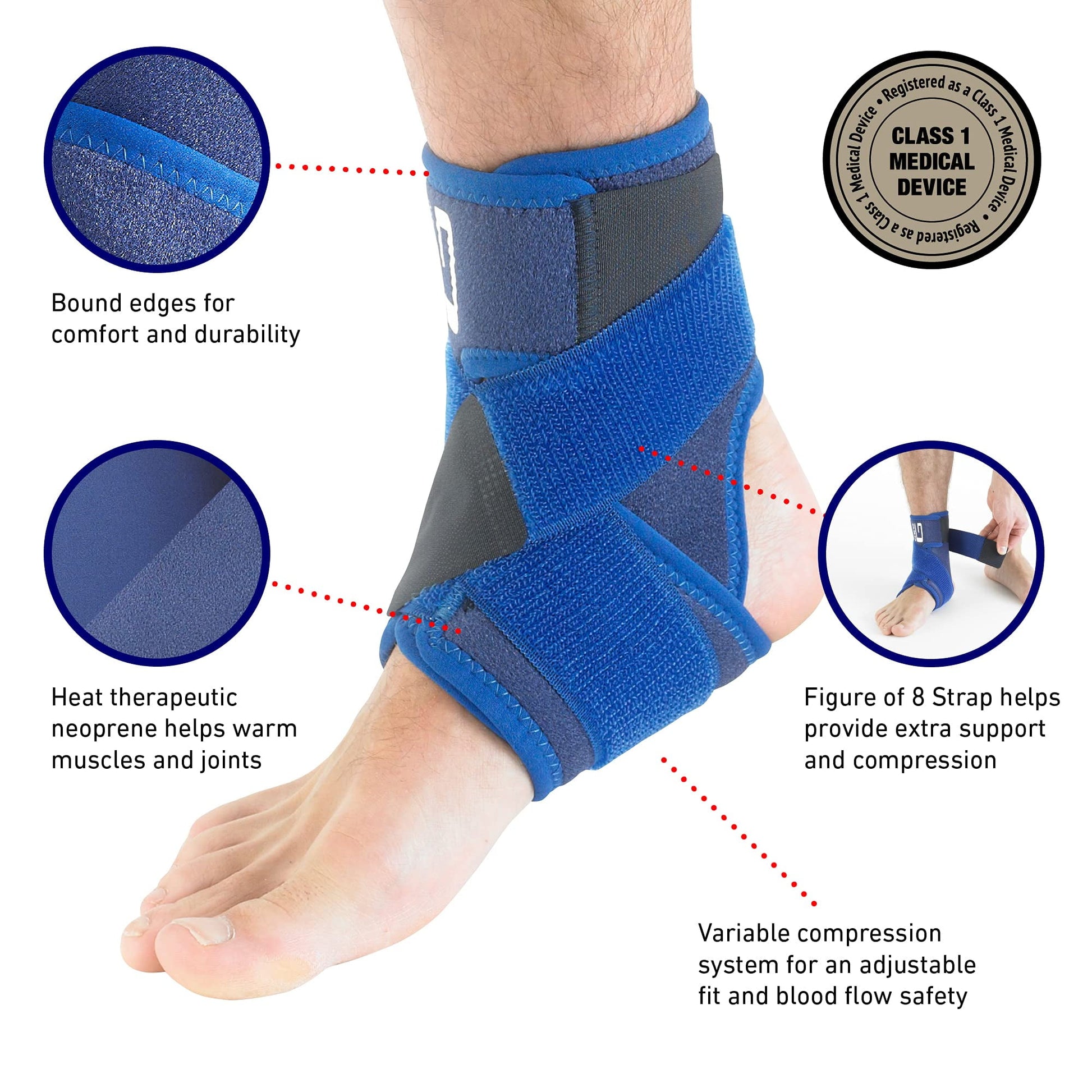Neo-G, Ankle Support with Figure of 8 Strap One Size