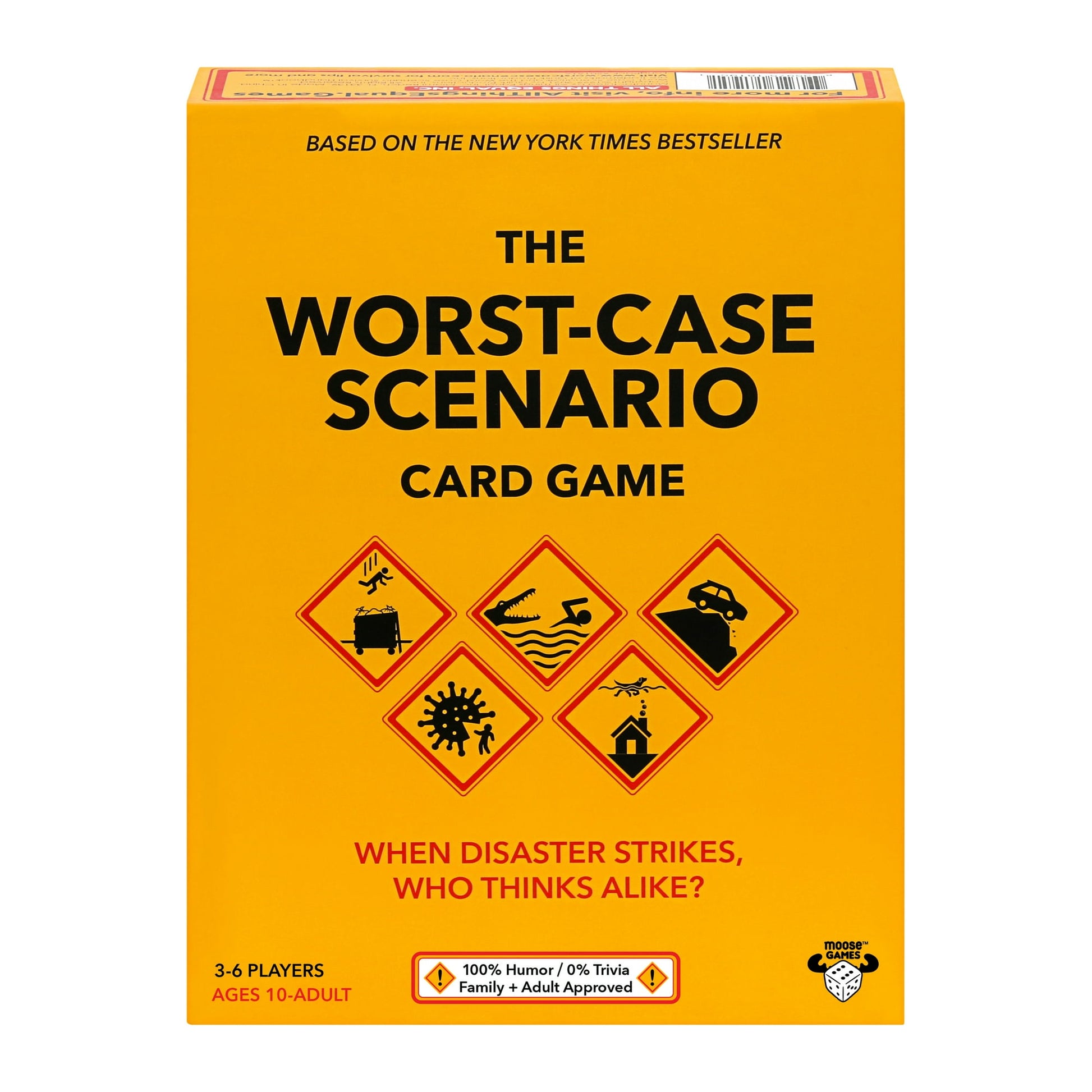 Worst Case Scenario Card Game, Moose Games, Family/Party Game, 3-6 Players, Ages 10+