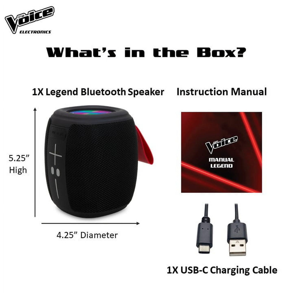 The Voice Portable Bluetooth Speaker, Multicolor, VLEG-6/2066 Selling As It Is