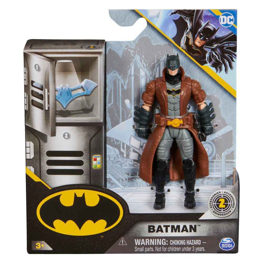 Avalan Kids DC Batman Figure 10cm & 2 Surprise Accessories wearing Jacket