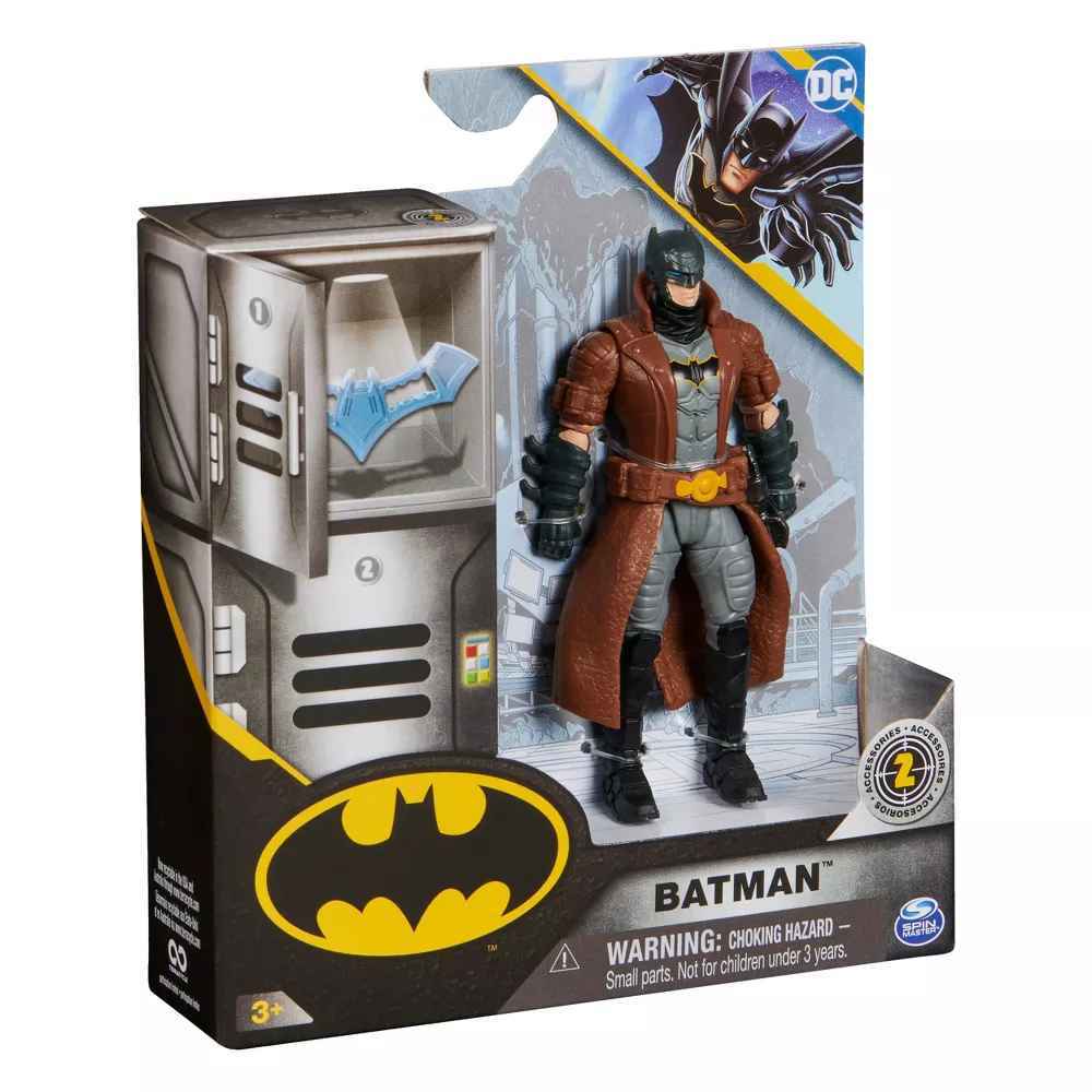 Avalan Kids DC Batman Figure 10cm & 2 Surprise Accessories wearing Jacket