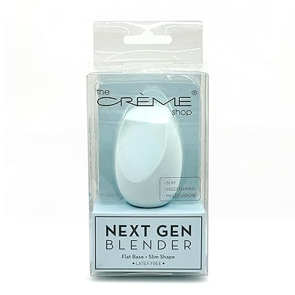 The Crème Shop Next Gen Blender Sponge | Makeup Sponges for Foundation | Makeup Sponge Set | Tri-Cut Makeup Sponge, Percision Tip (Blue)