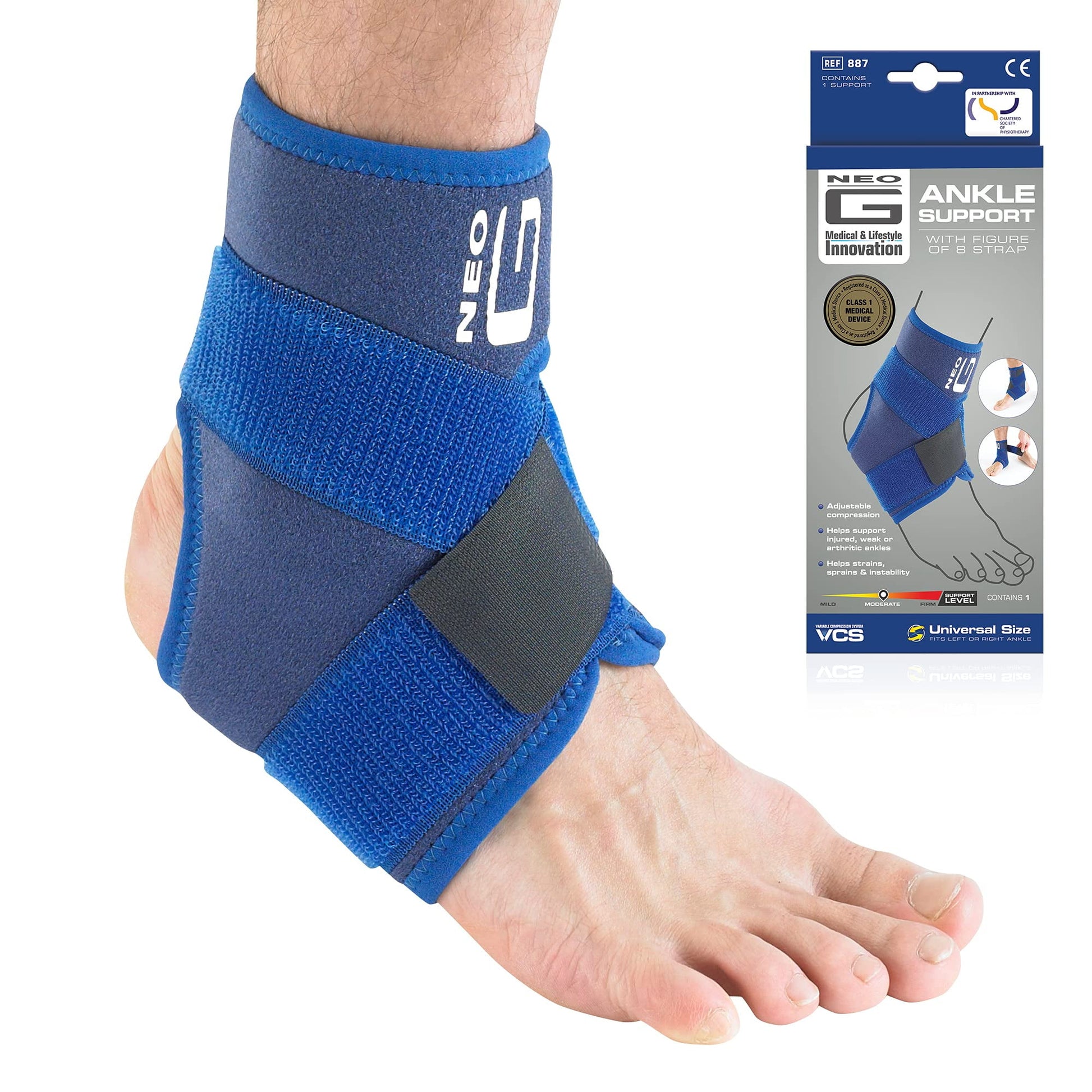 Neo-G, Ankle Support with Figure of 8 Strap One Size