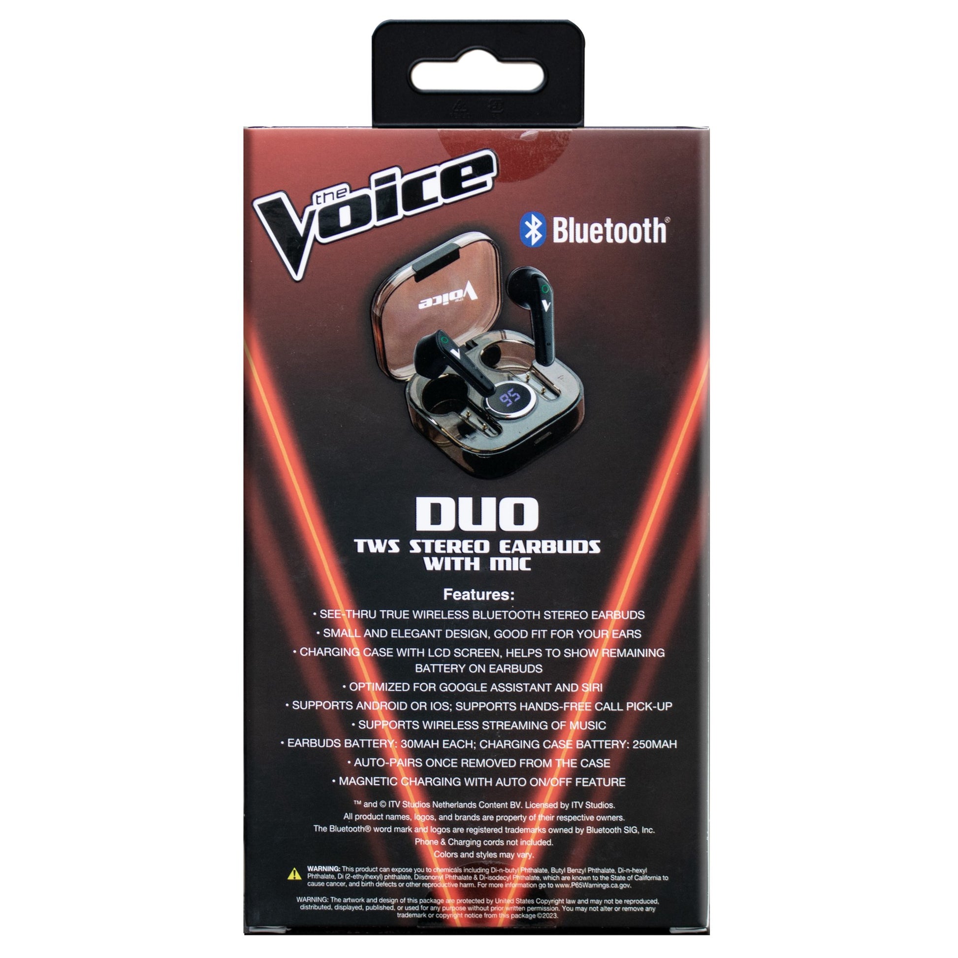 Odash VDUO-6-2067B DUO TWS Stereo Earbuds with Mic, Black