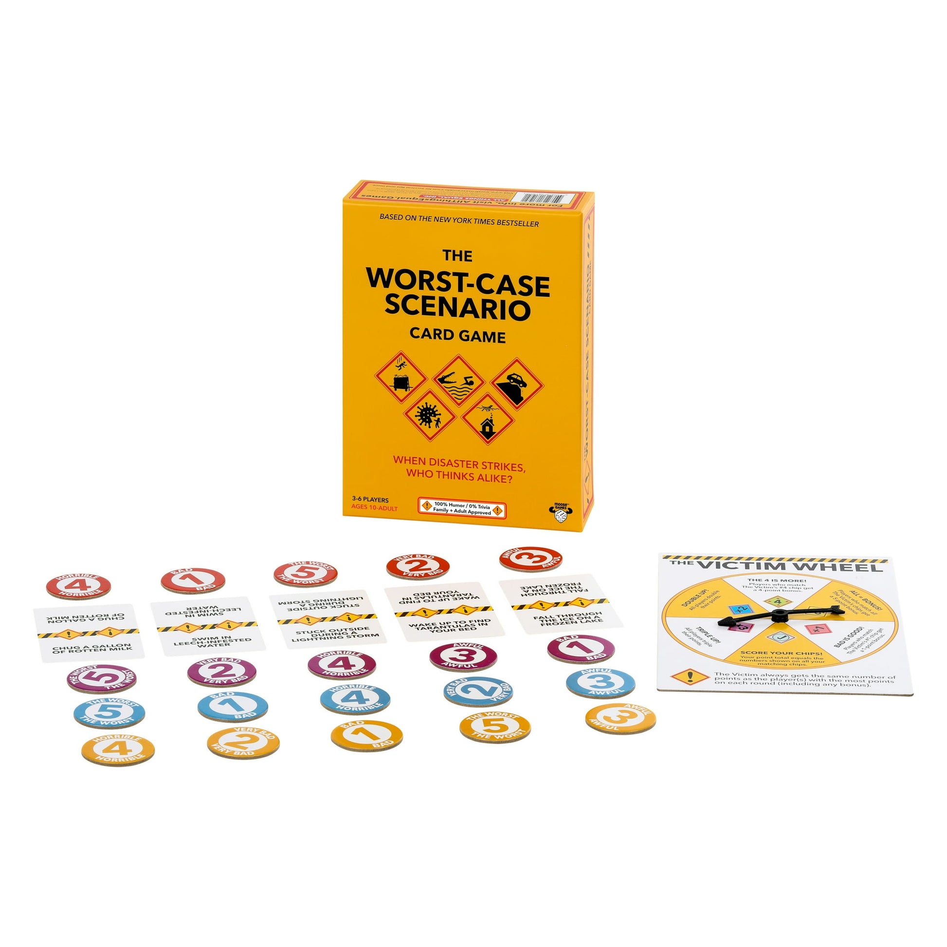 Worst Case Scenario Card Game, Moose Games, Family/Party Game, 3-6 Players, Ages 10+