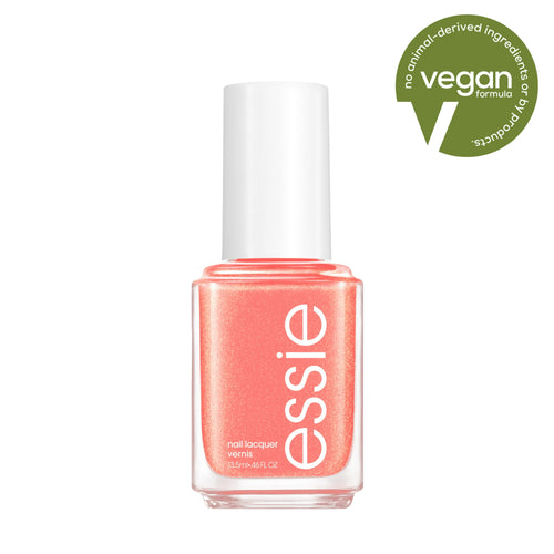 essie Nail Polish, Meet-Cute Moment, coral shimmer, 0.46 fl oz Bottle